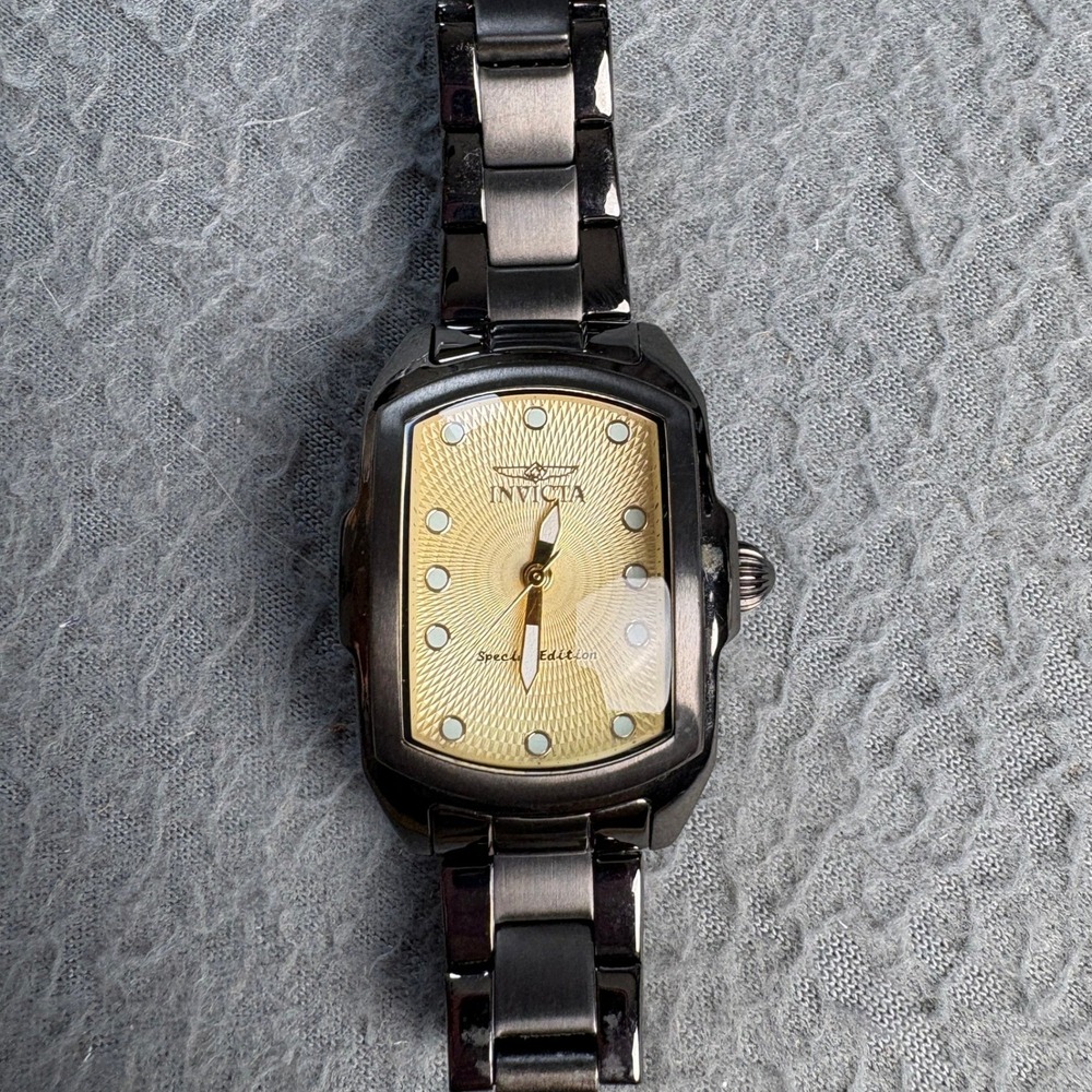 Invicta Lupah Special Edition Womens Watch 17777 Gunmetal Gold Dial Japan Mvmt